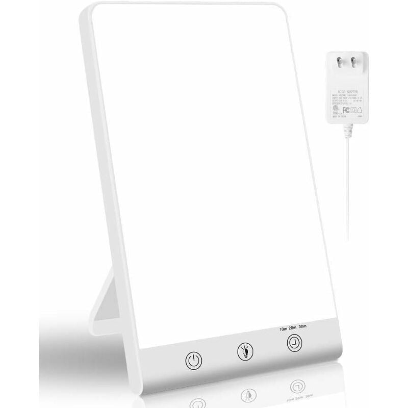 Fei Yu - Lampe de Luminothérapie 10000 Lux, Lampe Lumière du Jour avec Minuteur et Luminosité Réglable, led sans uv, Fonction de Mémoire, Format
