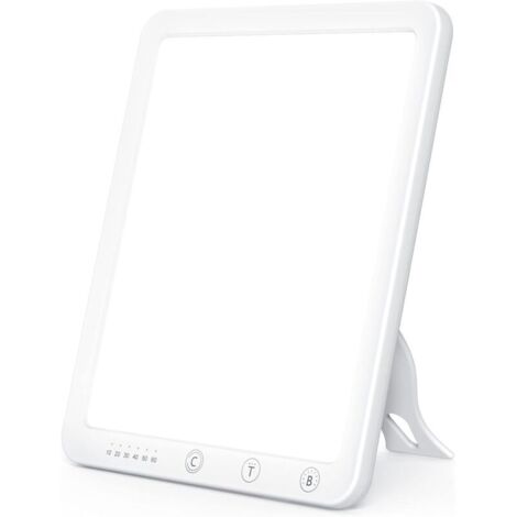 Lampe de Luminothérapie du jour 10 000 Lux -avec Couleurs de Lumière, Luminosités et Réglages de Minuterie Réglables, Sans Clignotement, avec Contrôle Tactile et Fonction de Mémoire
