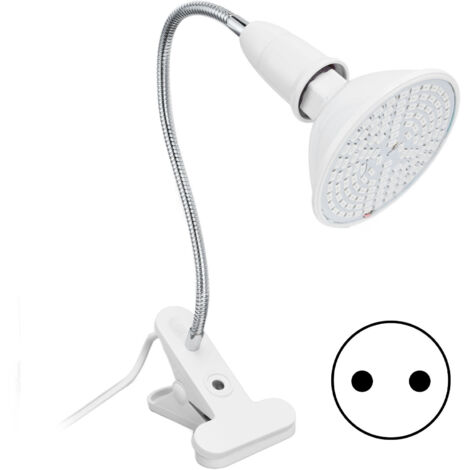 Lampe de luminothérapie faciale 120 LED bleu jaune rouge, lampe de salon de beauté efficace avec pince pour douille E27/E26, prise UE 110‑240V