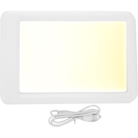 Lampe de luminothérapie LED 35000 lux, 3 couleurs, réglage de luminosité et minuterie intégrée, sans télécommande