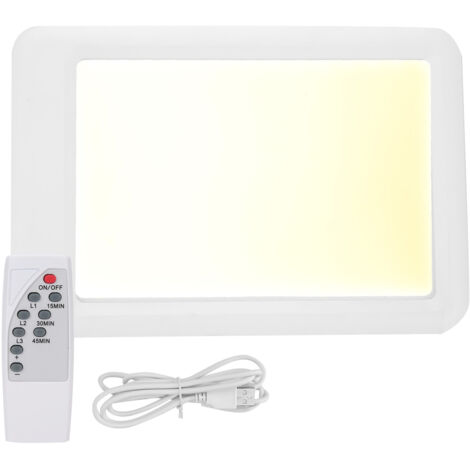 Lampe de luminothérapie LED 35000 lux, 3 couleurs, télécommande, réglage luminosité et minuterie