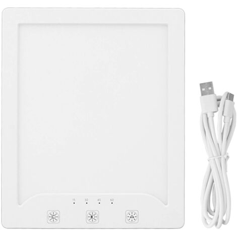 Lampe de luminothérapie LED sans UV, lumière solaire simulée, lampe soleil USB 10000lx, 3 températures de couleur et 10 niveaux de luminosité.