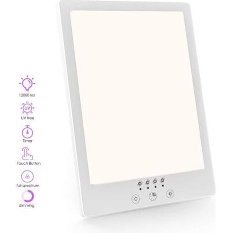 Lampe de Luminothérapie - ZGEER - 12000 Lux - LED sans UV - Luminosité réglable - Température réglable