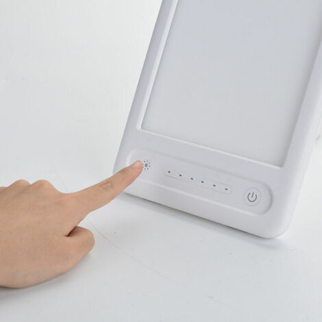 Lampe de luminothérapie,10000Lux Lampe à Lumière du Jour réglable Lumière de simulation de la lumière du jour Avec support réglable multi-angle