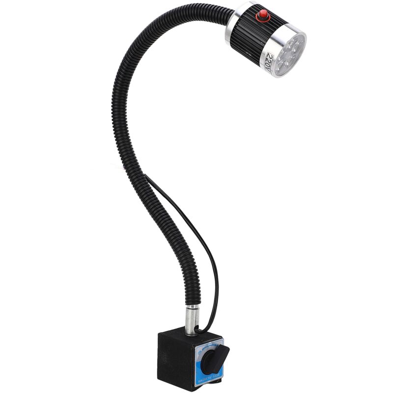 Lampe de machine-outil à led, base magnétique à col de cygne flexible, éclairage blanc doux et lumineux, lumière de machine de tour cnc AC220V 5W