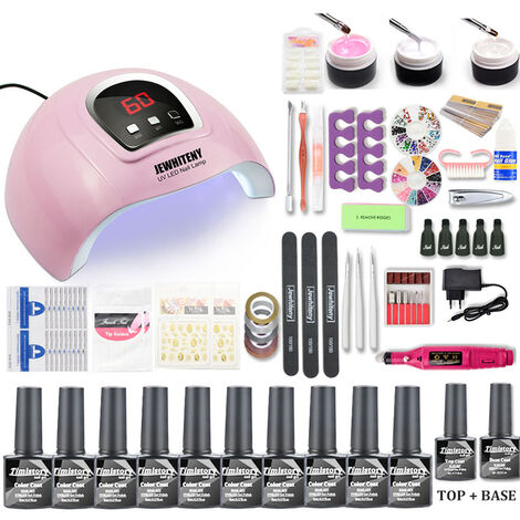 Lampe de Manucure LED UV Électrique, Kit pour Vernis à Ongles Gel, 6/54/72/120 W, Perceuse, Outil de Nail Art,SUNX4 SET 1,Fédération de russie