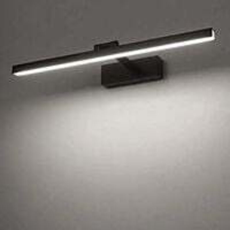 Fitags - Lampe de miroir de salle de bain 6000K Blanc froid 12W led Lampe de salle de bain Moderne Intérieur Lampe de salle de bain Noir Éclairage de