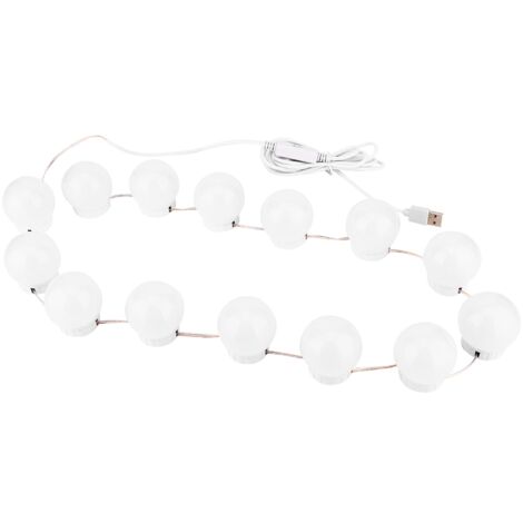 Lampe de miroir LED avec interrupteur tactile USB, kit de 14 ampoules pour coiffeuse et projecteurs
