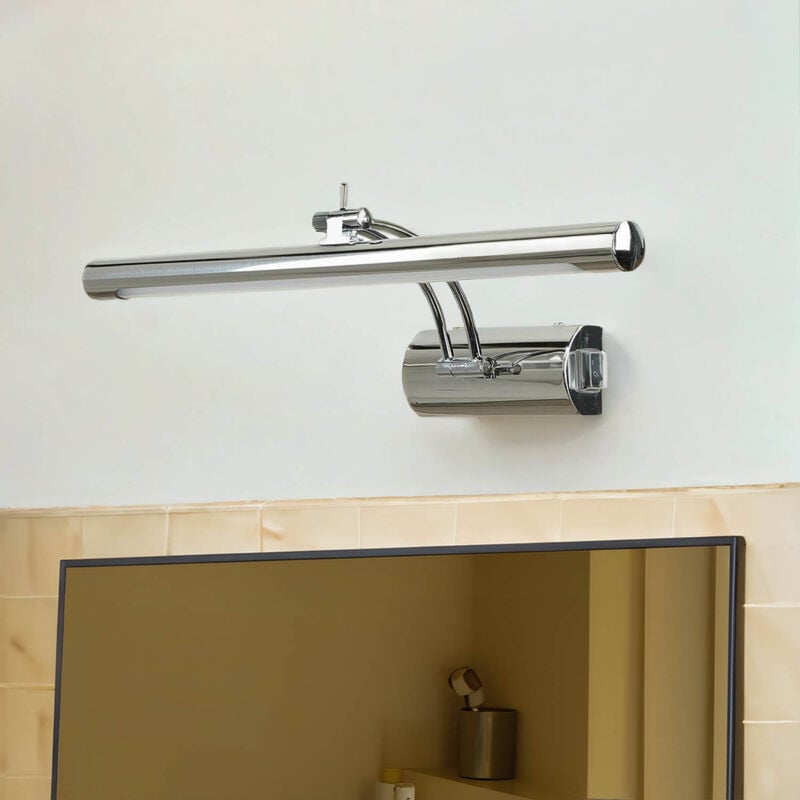 Licht-erlebnisse - Lampe de miroir led métal IP44 blanc neutre 4000 k 570 lm w : 40 cm avec interrupteur chromé