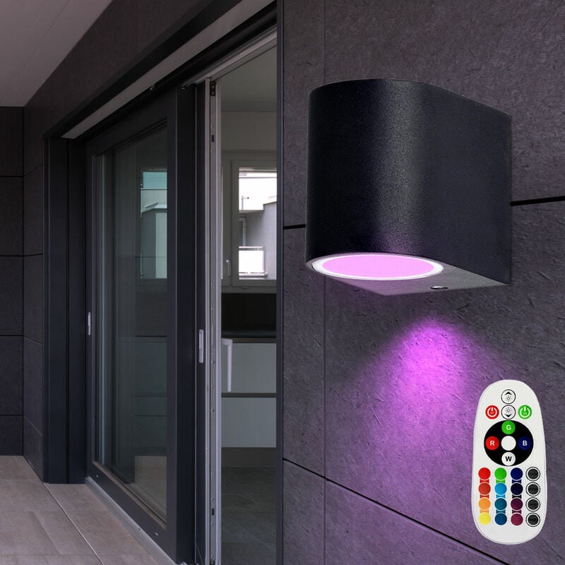 Spots muraux extérieurs pour éclairage d'entrée de porte de maison à intensité variable dans un ensemble comprenant des lampes à led rvb