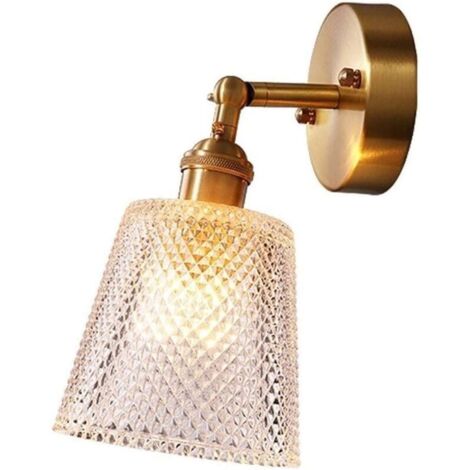 Lampe de mur moderne boule de verre de cuivre Applique murale en laiton for restaurant salon salle de bain miroir phares chevet for lecture de chevet salon décoration E27 Edison