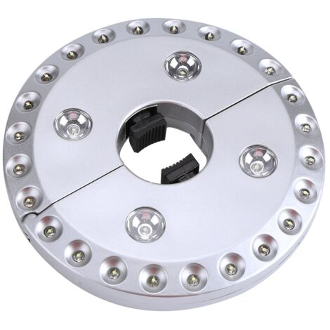 Lampe de nuit à 28 LED pour mât de parasol d'extérieur (argentée)