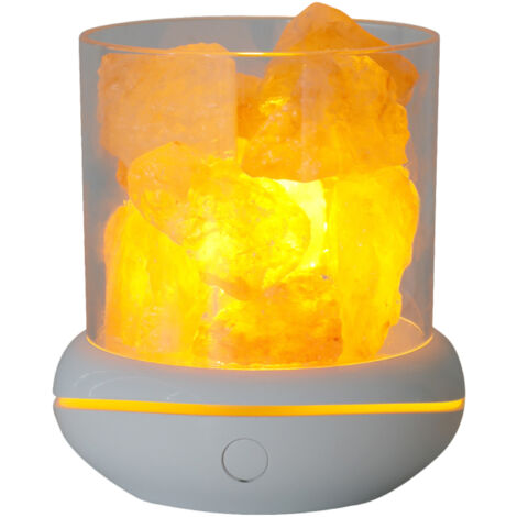 Lampe de nuit en pierre de sel cristalline, 7 couleurs, LED, diffuseur d'huiles essentielles portable USB, pour voiture, maison, bureau, chambre, décoration de bureau,veilleuse