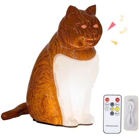 [Lampe de nuit] + [ Figurine de chat] + [USB avec télécommande] + [Décoration pour chambre]