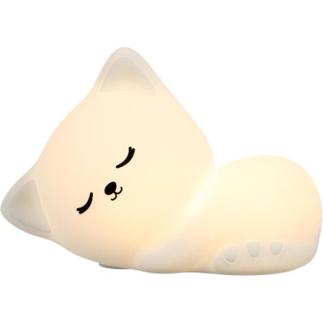 Lampe de nuit LED 'Chat' rechargeable – Veilleuse pour enfants – Lumière douce et apaisante – Idéale pour table de nuit