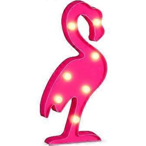 Lampe de nuit LED flamant rose SZTXJ, veilleuse romantique à piles, guirlande lumineuse flamant rose pour la décoration murale de la chambre d'enfant ou d'une fête d'anniversaire.