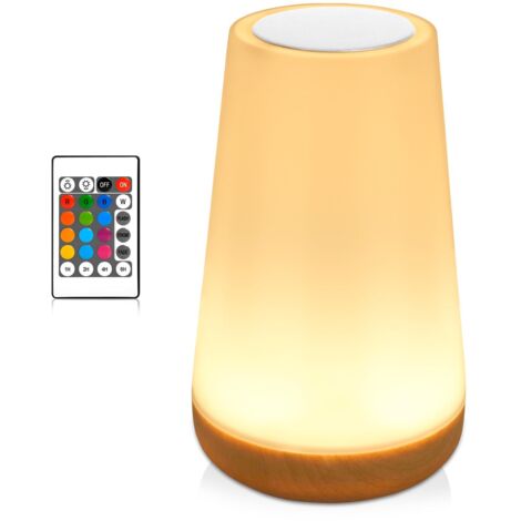 Lampe de Nuit LED Tactile - 13 Couleurs RVB Changeantes & 3 Modes Dimmables, Veilleuse Bébé Rechargeable USB avec Télécommande, pour Chambre d'Enfant à Coucher Salon Camping Lampe Colorée