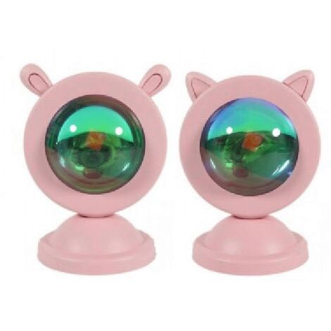 Lampe de nuit USB avec coucher de soleil arc-en-ciel et motif dessin animé - Cadeau - Voir photo