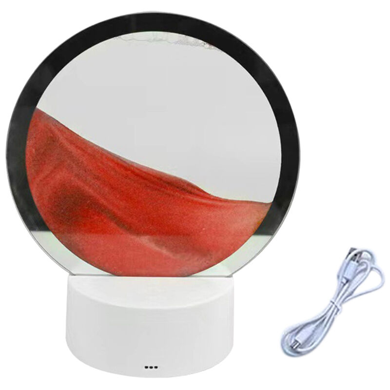 Tlily - Lampe de Paysage de Sable rvb à led Veilleuse D'Art de Sable Mobile avec LumièRe de Sablier 7 Couleurs DéCoration D'Affichage en Mer Profonde