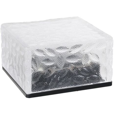 Lampe de Paysage Extérieure étanche à Lumière Solaire en Forme de Brique de Glace avec Batterie (Blanc chaud)