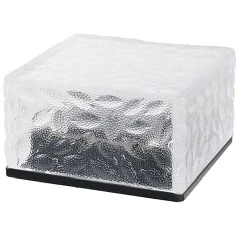 Lampe de Paysage Extérieure étanche à Lumière Solaire en Forme de Brique de Glace avec Batterie (Lumière blanche)