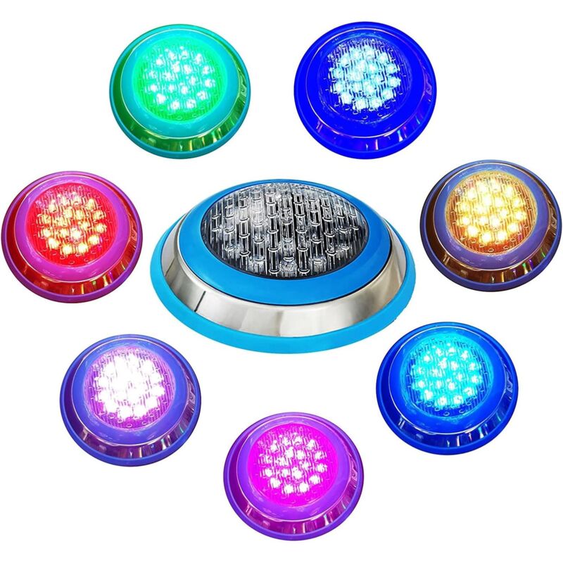Lampe de piscine LED, lampe de piscine, lumière de piscine sous-marine 45 W RVB changeant de couleur en acier inoxydable, lampe de piscine AC12 V