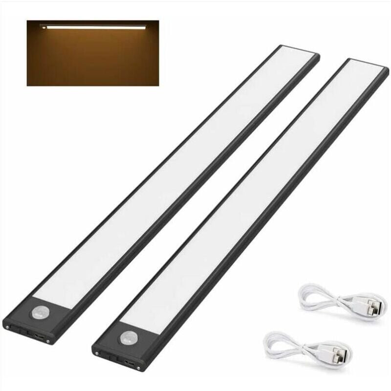 Lampe de placard led Pcs, 40 cm, sans fil, rechargeable par usb, magnétique, détecteur de mouvement, 3 modes d'éclairage, portable, lumière de