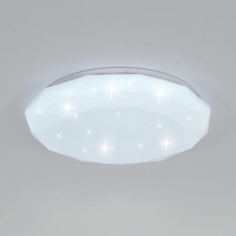 GOECO Lampe de Plafond, 24W Luminaire Plafonnier Étoile LED Blanc Froid 6500K, Lustre LED Plafonnier Moderne Diamant pour Chambre Enfant Cuisine Couloir Coucher Salle De Bain