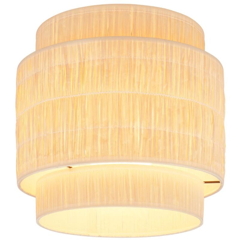 Briloner - Papper Lampe de plafond, abat-jour en raphia, style boho, douille E27, naturel, Ø30 x 32 cm