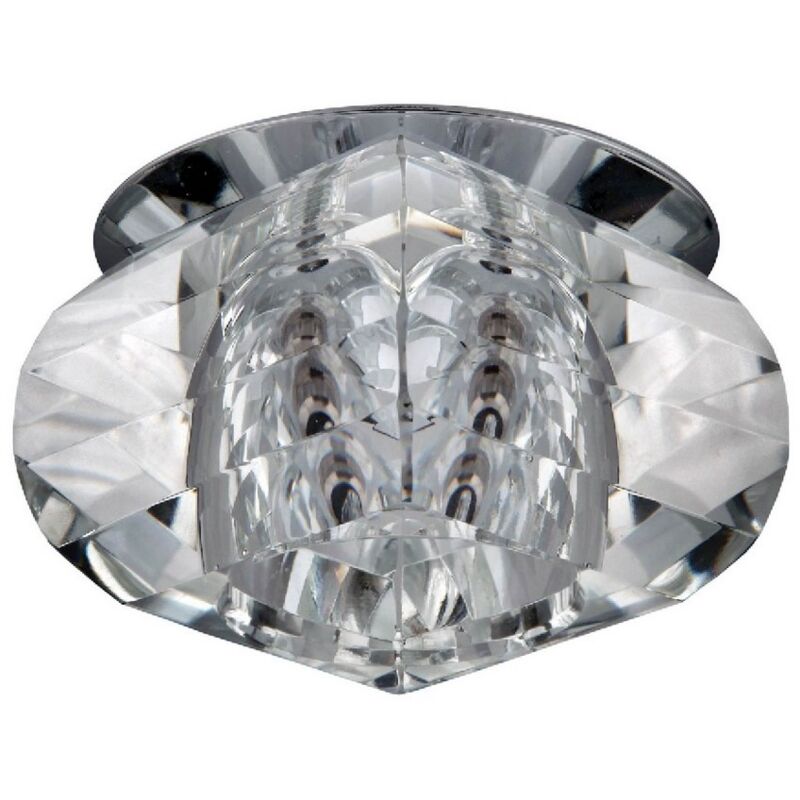 Epikasa - Spot d'Intérieur Cristaldream, Métal, Verre, Chrome, 12x8x8 cm