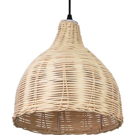 Lampe de plafond en bambou - Lampe suspendue de stile Boho Bali - Baro Bois naturel