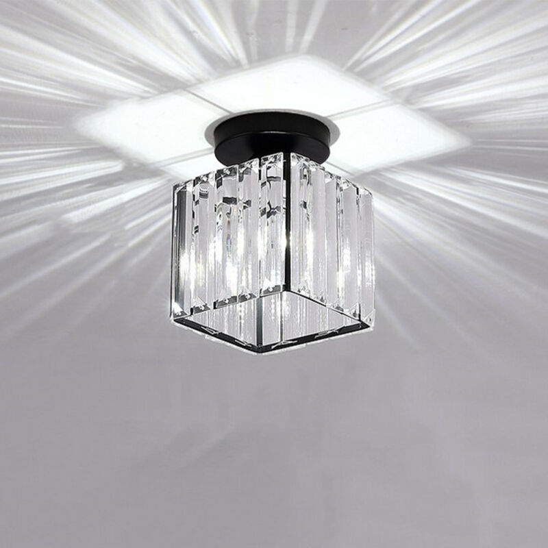Lampe De Plafond En Cristal Noir Plafonnier Créatif Plafonnier En Verre Lustre Moderne E27 Pour Couloir Bureau Chambre Cuisine Balcon Salle à Manger