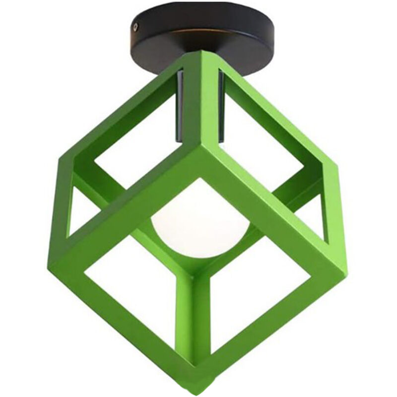 Lampe De Plafond En Forme De Cube Luminaire Plafonnier Moderne Plafonnier Rétro Vintage Vert