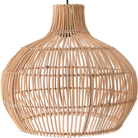 PRIVATEFLOOR Lampe de plafond en rotin - Lampe suspendue au stile Boho Bali - Elan Naturel