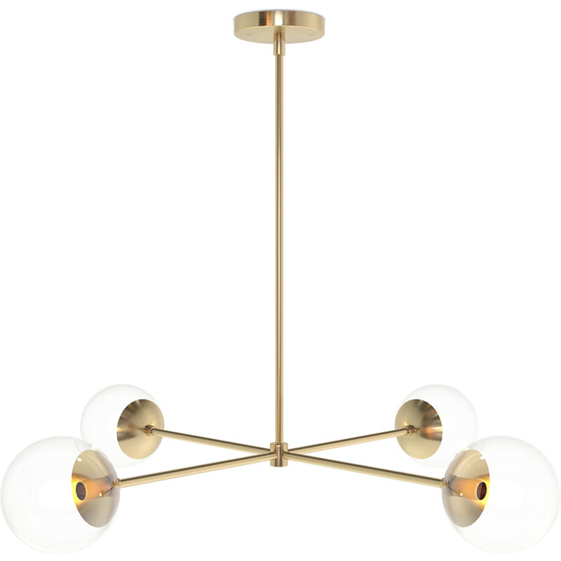 Privatefloor - Lustre de plafond doré - Suspension design - 4 bras - Luba Doré Privatefloor - Lustre de plafond doré - Suspension design - 4 bras - Luba Doré