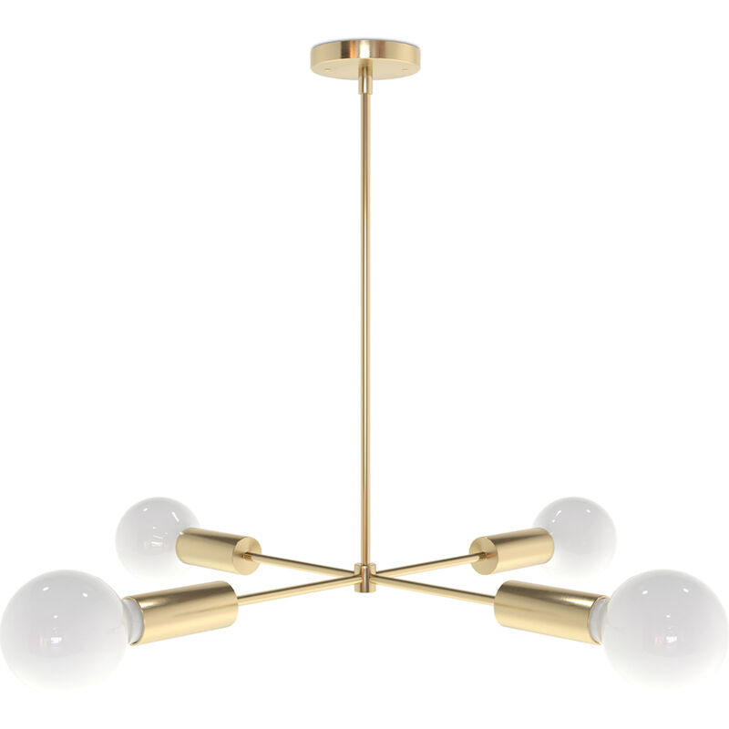 Privatefloor - Lustre de plafond doré - Suspension design - 4 bras - Retan Doré