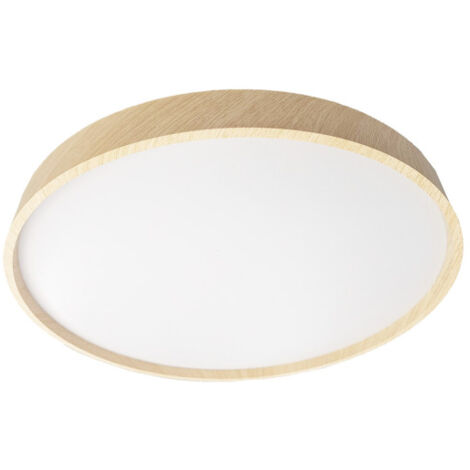 Lampe de plafond Kiara blanc/hêtre LED 60 W 3000-4200-6500 K 5400 lm (Ø50 x 50 x 50 x 6 cm) avec télécommande