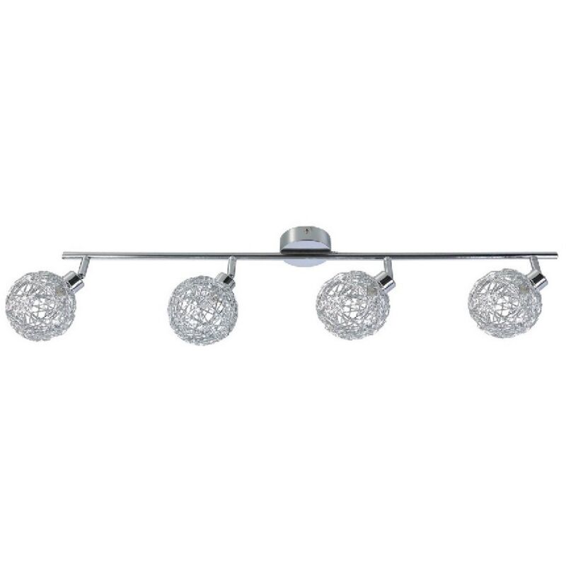 Plafonnier Lamia, Métal, Chrome, 80x8x15 cm