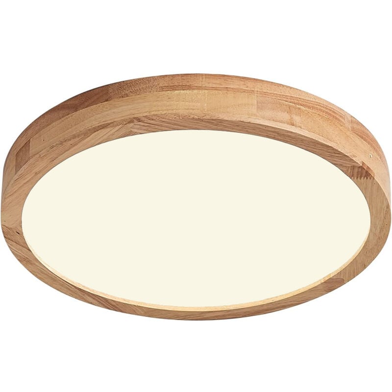 Lampe De Plafond Led Modernes Luminaire Plafonnier D'Intérieur Ronds 30CM Plafonnier En Bois Pour Couloir, Cuisine, Salon, Blanc Chaud