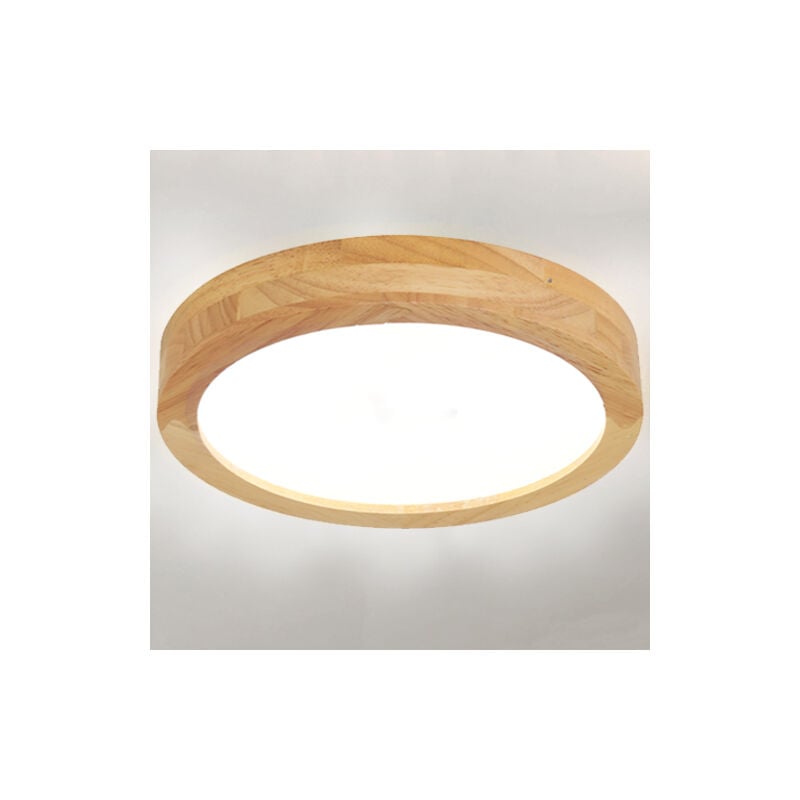 Lampe De Plafond Led Modernes Luminaire Plafonnier D'Intérieur Ronds 40CM Plafonnier En Bois Pour Chambre À Coucher, Cuisine, Salon, Blanc Froid