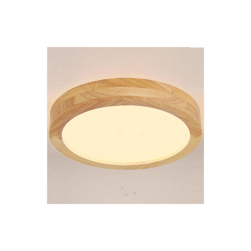 Lampe De Plafond Led Modernes Luminaire Plafonnier D'Intérieur Ronds 40CM Plafonnier En Bois Pour Couloir, Cuisine, Salon, Blanc Chaud
