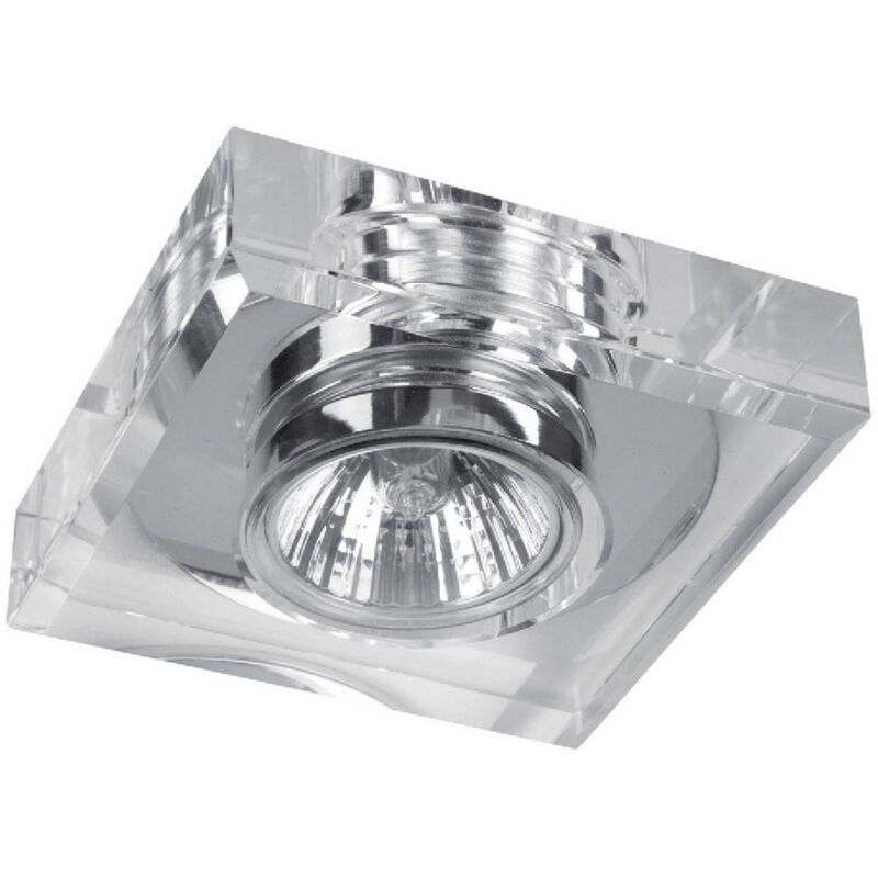 Plafonnier Marta, Métal, Verre, Chrome, 10x10x2,5 cm