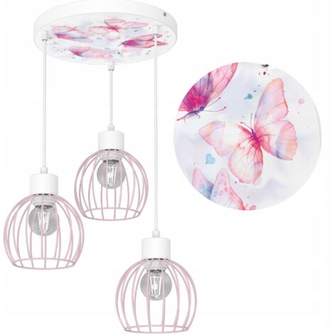 LAMPE DE PLAFOND POUR ENFANTS SUSPENDU PAPILLONS LAMPE POLONAISE LED E27 IMPRESSION ENFANTS