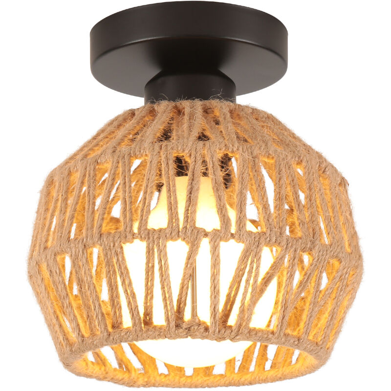 Norcks - Lampe De Plafond Rétro Luminaire Plafonnier Tressé En Corde De Chanvre Plafonnier D'Intérieur Moderne Pour Cuisine Couloir