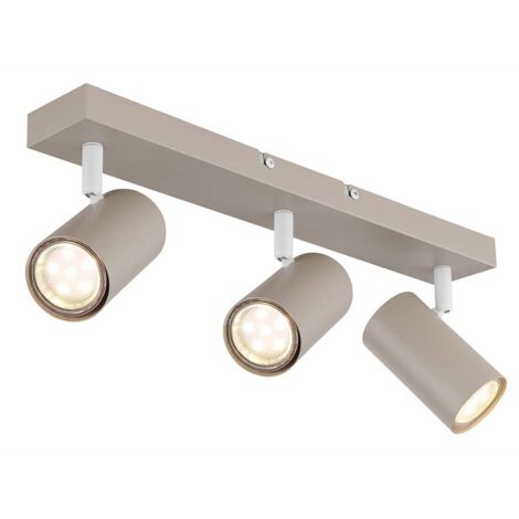 Lampe de plafond Spot de plafond 3 flammes GU10 sable Lampe de salon, orientable, métal, 3x GU10, LxlxH 41x6x12 cm