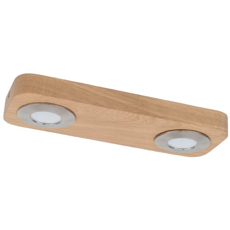 Epikasa - Plafonnier Sunniva, Bois, Métal, Chêne, Satin, 29x11x3 cm