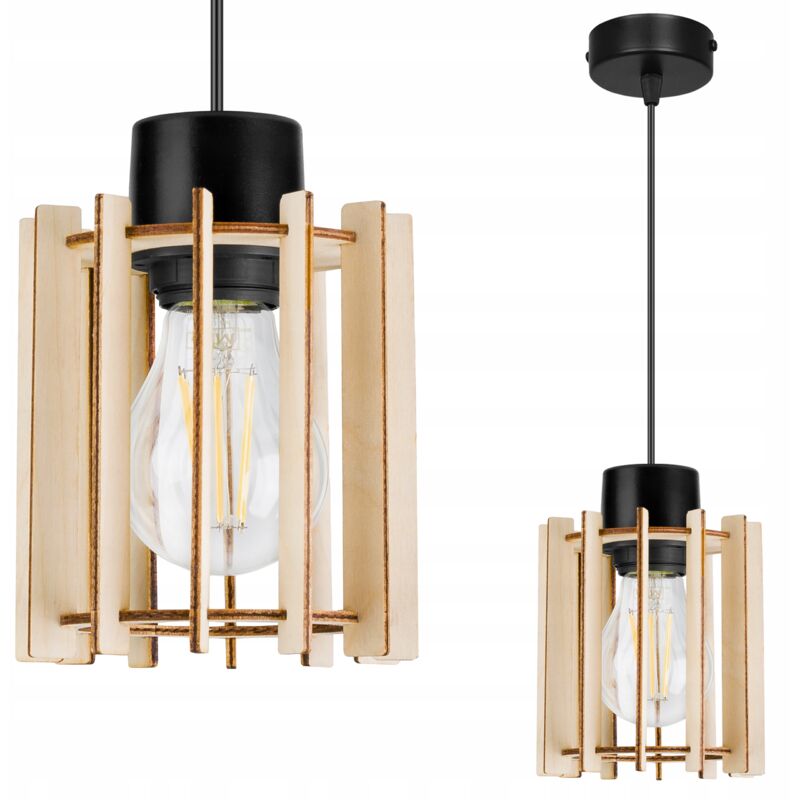 Lampe De Plafond Suspendu À Led En Bois Moderne