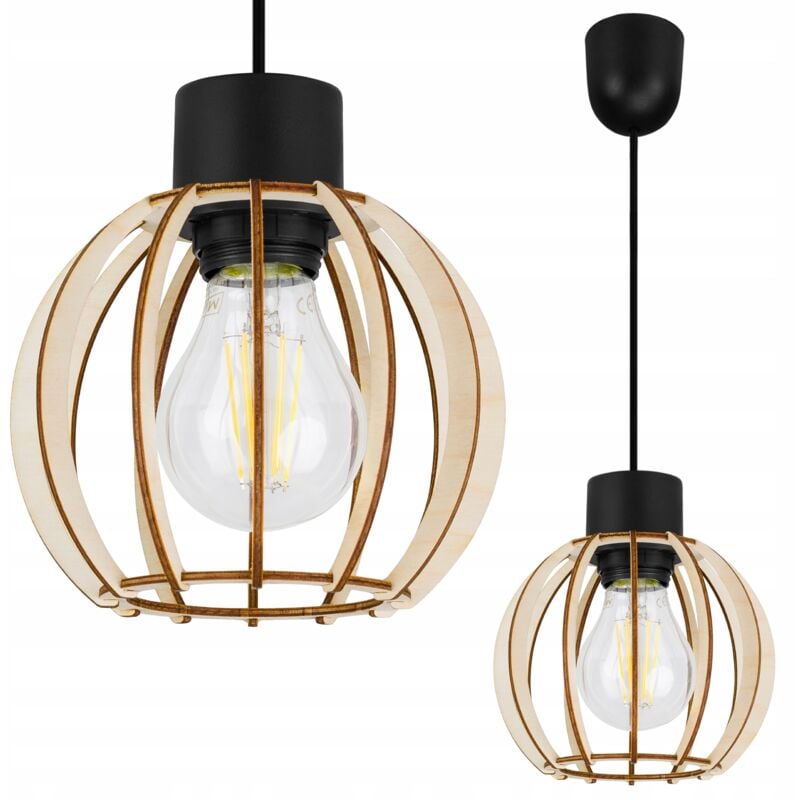 Lampe De Plafond Suspendu À Led En Bois Moderne