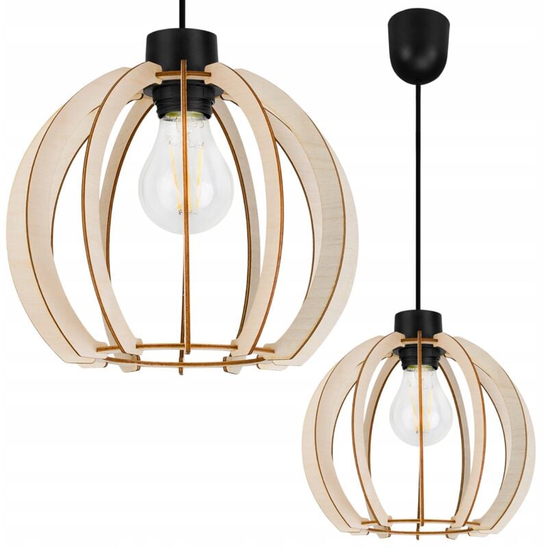 Lampe De Plafond Suspendu À Led En Bois Moderne