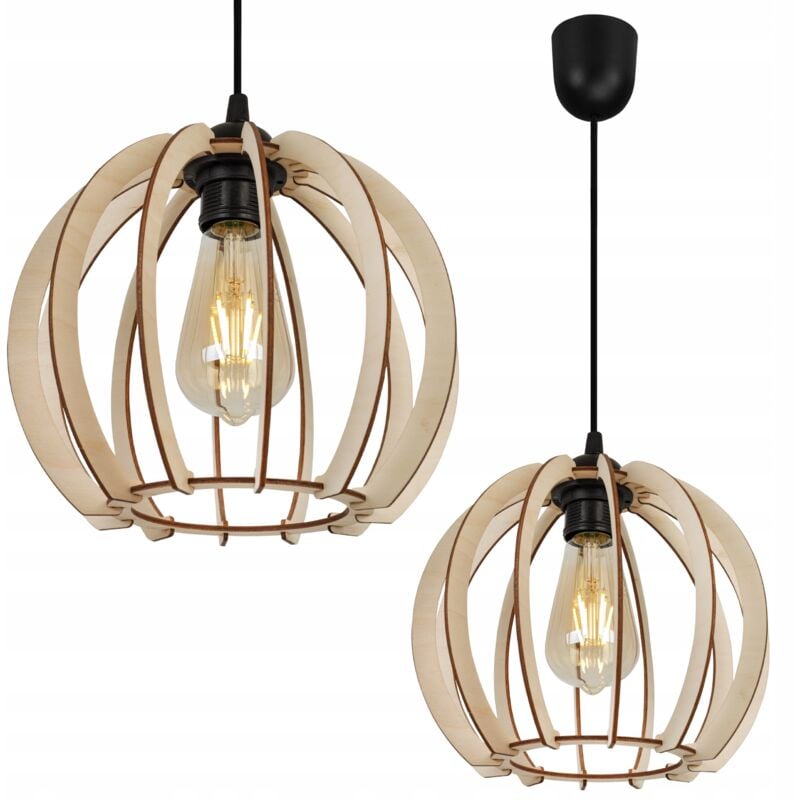 Lampe De Plafond Suspendu À Led En Bois Moderne